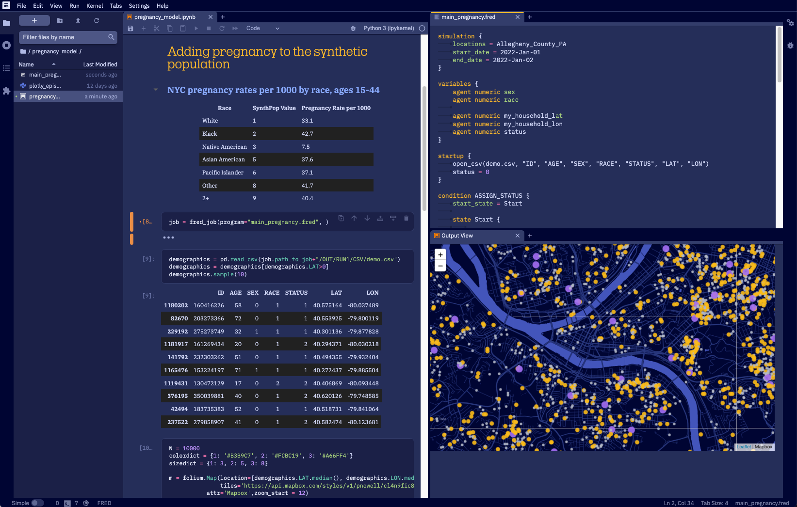 Building an agent-based model using a synthetic population of New York City.